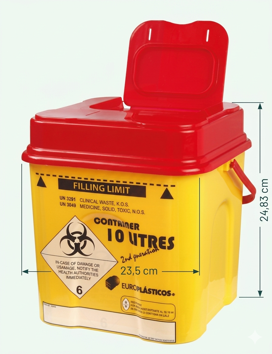 Contenedor para cortantes y punzantes de 3 litros