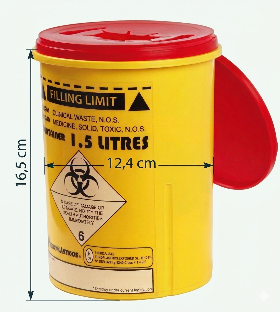 Contenedor para cortantes y punzantes de 0,3 litros