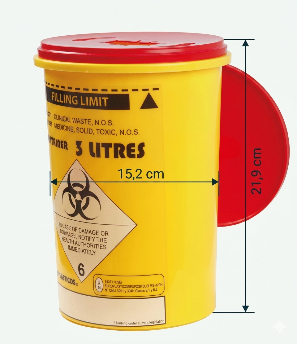 Contenedor para cortantes y punzantes de 1 litro
